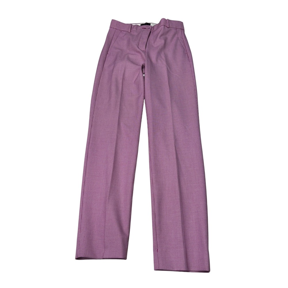NWT J.Crew Cameron High-Rise Pant Pink Houndstooth Perfecting Womens 4T W28 L29